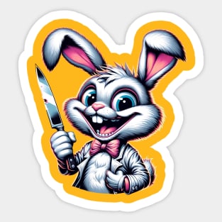 Bunny Holding a Knife Sticker